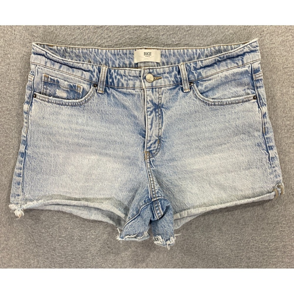 BKE Denim Shorts Womens 33 Blue Distressed Payton 3" Short Stretch Casual (36x3)